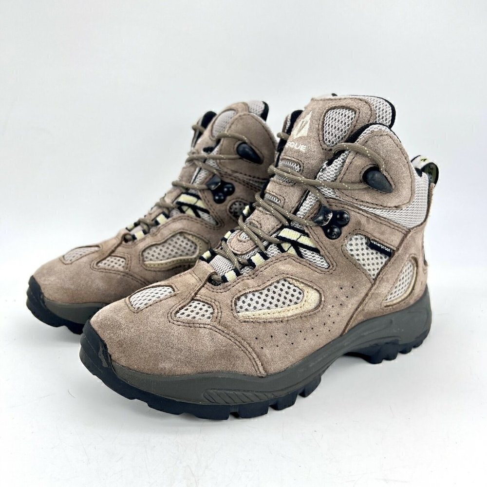 Vasque Breeze Gray Tan Youth Waterproof Suede Hiking Boots Trail 7201 Size 3